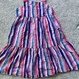 Gymboree Blue and Pink Tiered A-Line Midi Dress Resort Wear